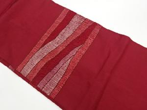 リサイクル　抽象横段模様織出し名古屋帯